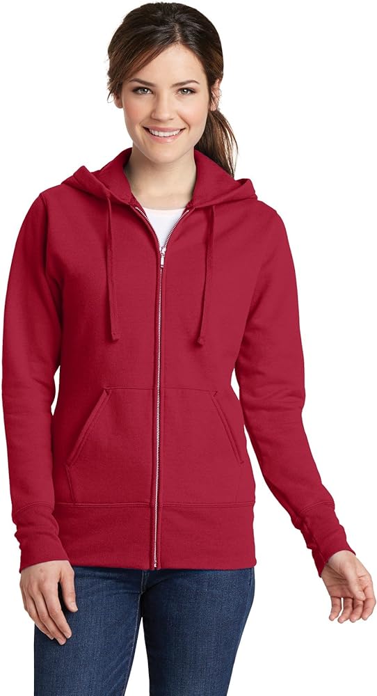 Port & Company Ladies Fleece Pullover Hooded Sweatshirt Red