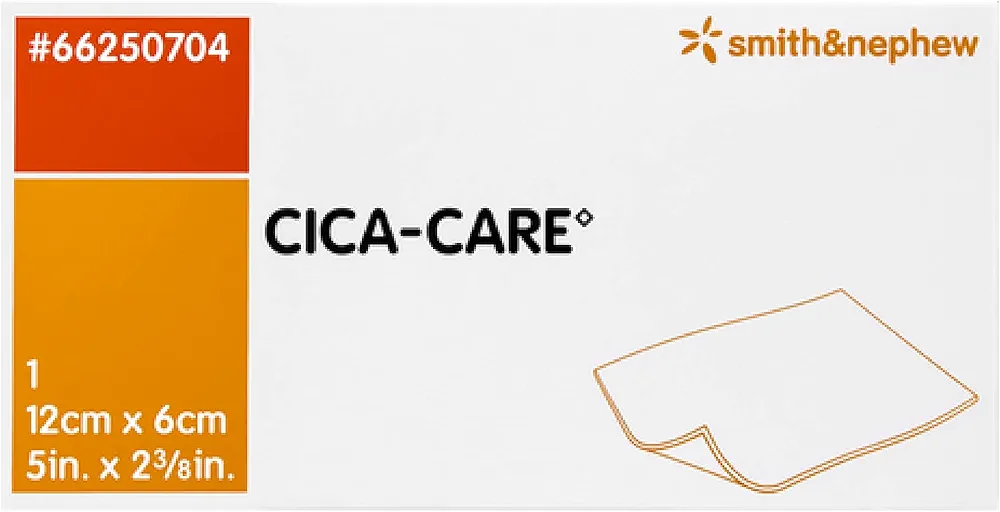 PHARMAIDEA Srl CICA-Care Self-Adhesive Silicone Gel Sheet for Scar Management, Wound Care Product, 12 cm by 6 cm White/Orange