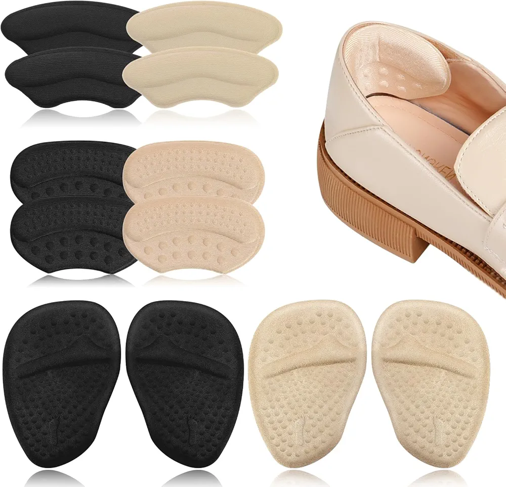 Heel Pads for Shoes, 6 Pairs Anti-Slip Comfort Breathable High Heel Cushion, Back of Heel Shoe Inserts Make Shoes Smaller and Prevent Heel Pain Blisters Metatarsal Pad for Women Men Loose Shoe