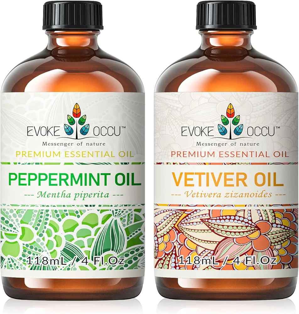 EVOKE OCCU Peppermint Essential Oil and Vetiver Essential Oil - 4 Fl Oz