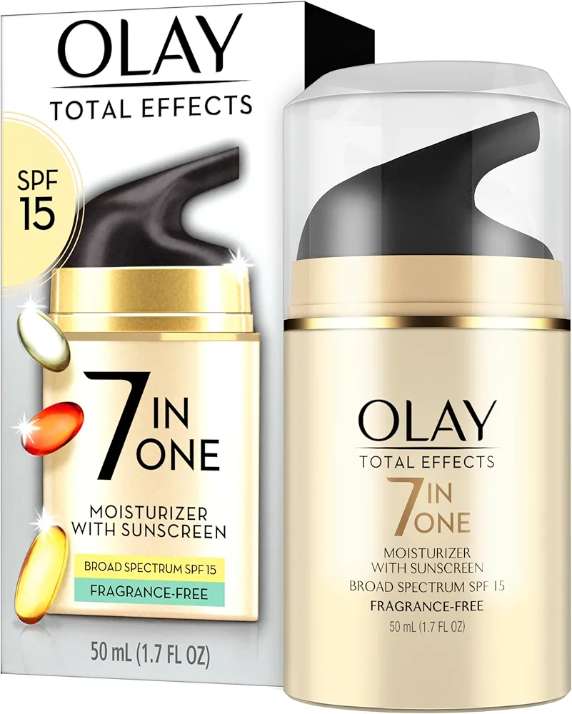 OLAY Total Effects 7-in-1 Anti-Aging Face Moisturizer with SPF 15, Fragrance-Free 1.7 oz