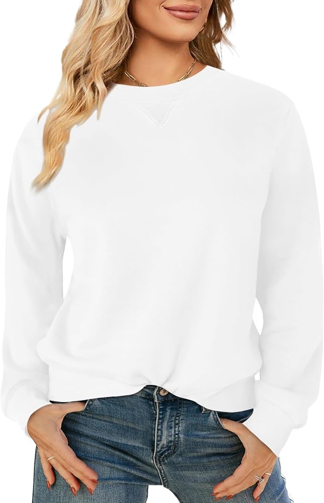 Elesomo Womens Sweatshirts Cotton Crew Neck Casual Long Sleeve Pullover Tops