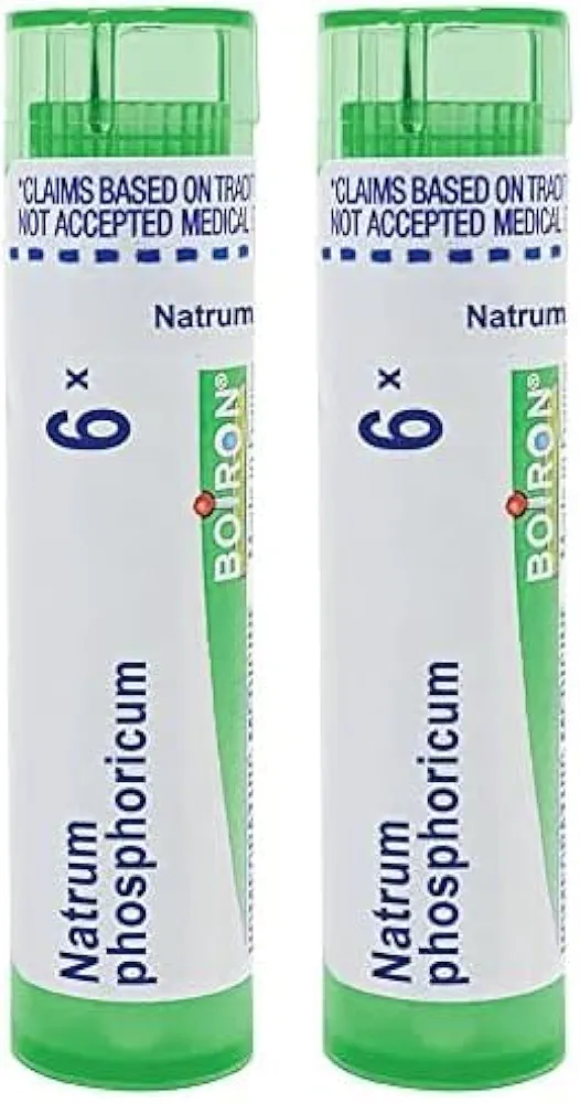 Boiron Natrum Phosphoricum 6X for Heartburn with Acid Indigestion - 80 Pellets (Pack of 2)