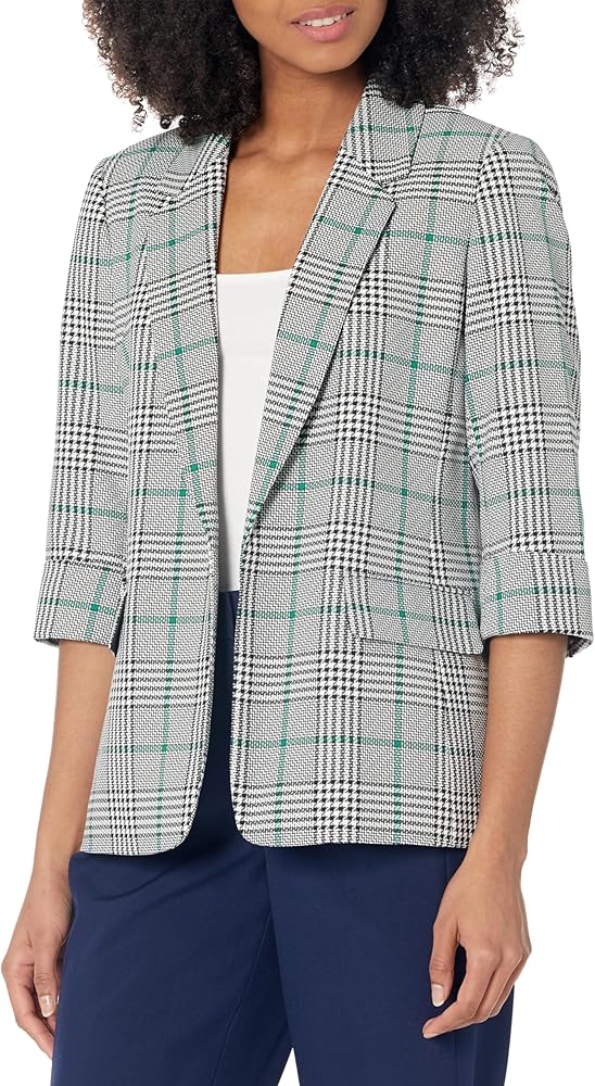 Kasper Women's Combo Framed Open Cardigan