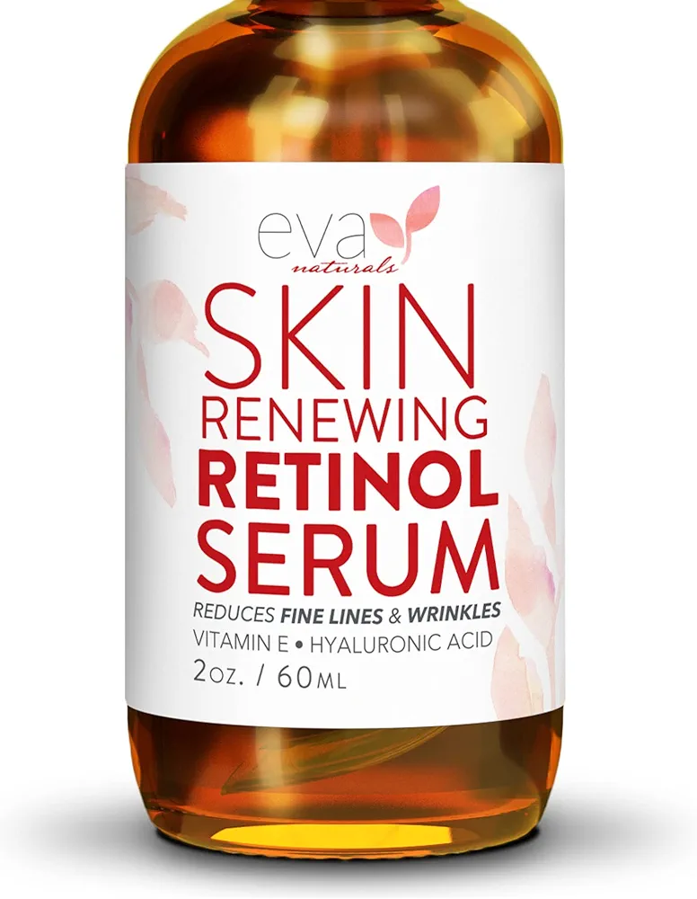 Retinol Serum for Face with Hyaluronic Acid & Vitamin E - For Anti-Aging, Fine Lines, Wrinkles, Resurfacing, Acne Marks and Scars, Skin Brightening, Dark Spot Correction Night Serum - 2oz