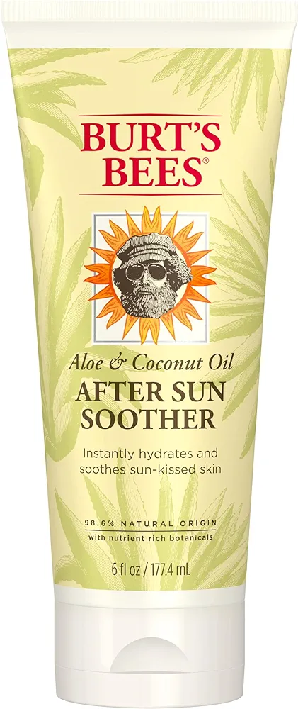 Burt's Bees After Sun Lotion with Hydrating Aloe Vera & Coconut Oil - Summer Essentials, Sunburn Relief, Natural After Sun Soother, 6 oz