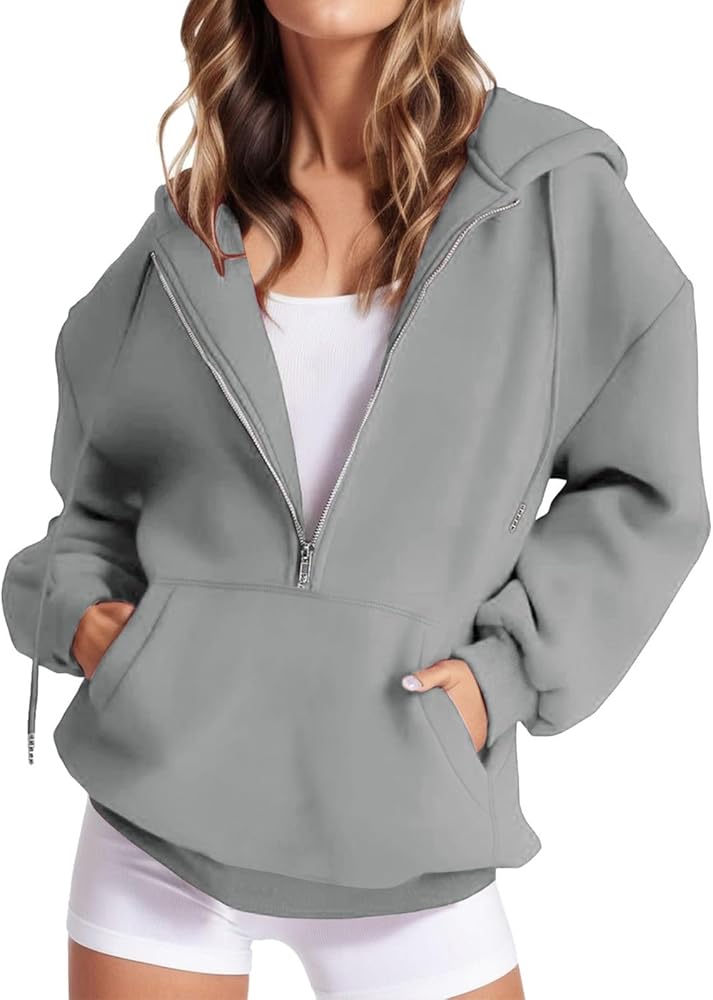 JJHAEVDY Hoodies for Women Oversized Zip Up Y2k Clothes Long Sleeve Drawstring Sweatshirts Comfy Dressy Jackets with Pockets