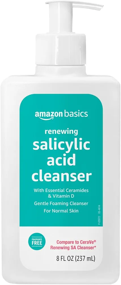 Amazon Basics Renewing Salicylic Acid Cleanser with Ceramides & Vitamin D, 8 Fluid Ounces, 1-Pack