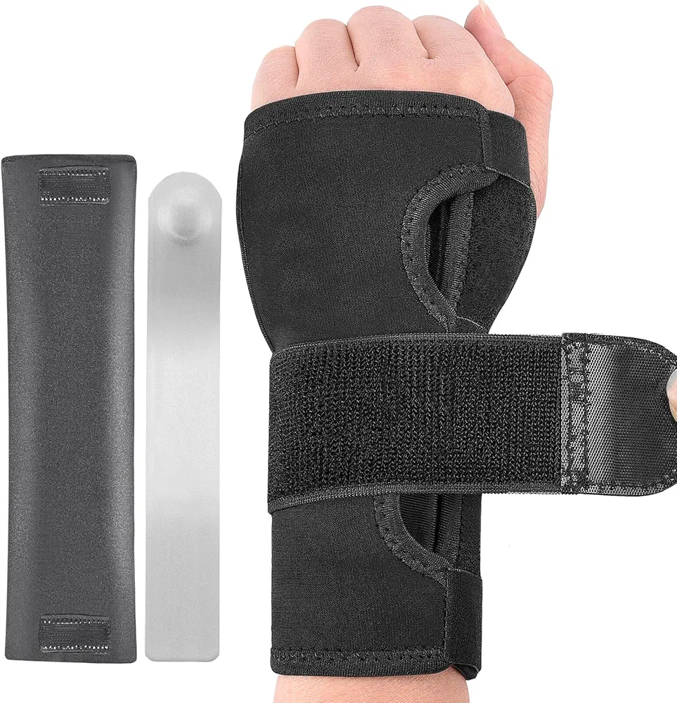 Carpal Tunnel Wrist Brace - Wrist Splint with Aluminum Bar for Right and Left Hand - Fits for Women & Men - Relieve Pain from Tendonitis Arthritis Sprains (Large)