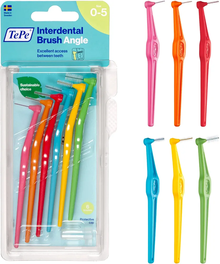 TEPE Interdental Brush Angle, Angled Dental Brush for Teeth Cleaning, Multi Pack