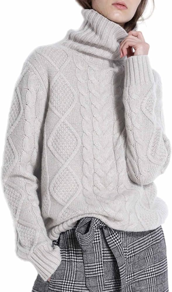 Wool Sweaters Women's Turtleneck Pullover Female Loose Long Sleeve Tops Winter Thick Knitted Jumper