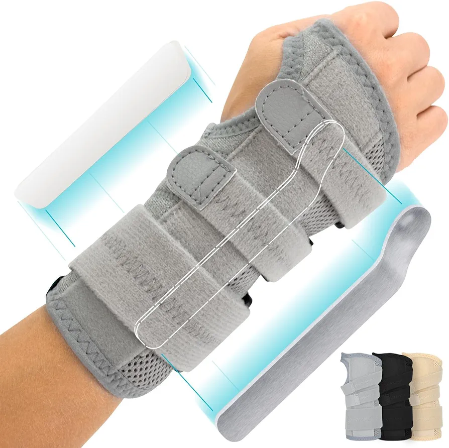 Vive Carpal Tunnel Wrist Brace (Left or Right) - Arm Compression Hand Support Splint - for Men, Women, Kids, Bowling, Tendonitis, Arthritis, Athletic Pain, Sports, Golf - Universal Adjustable Fit