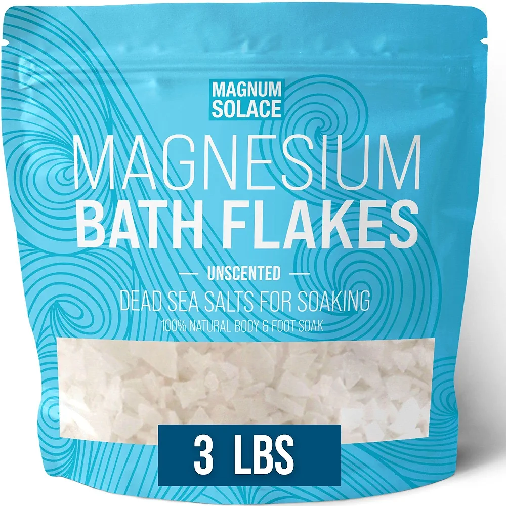 Magnesium Flakes for Bath - Magnesium Chloride Flakes - Dead Sea Salts for Soaking, 3.0 LBS