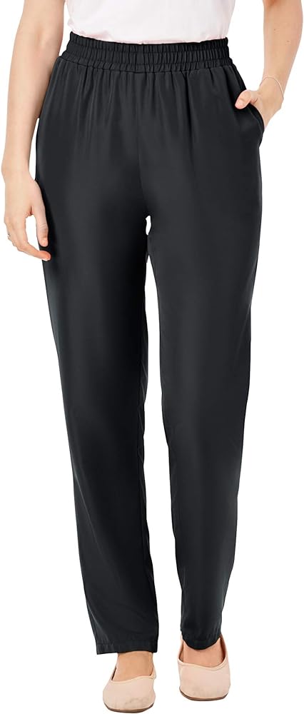 Woman Within Women's Plus Size Petite Woven Pant