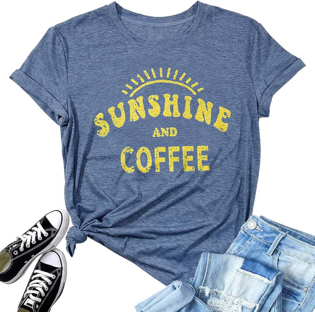 Women's Summer Tops Sunflower T Shirts for Women Cute Graphic Loose Tees Crew Neck Short Sleeve Casual Tops