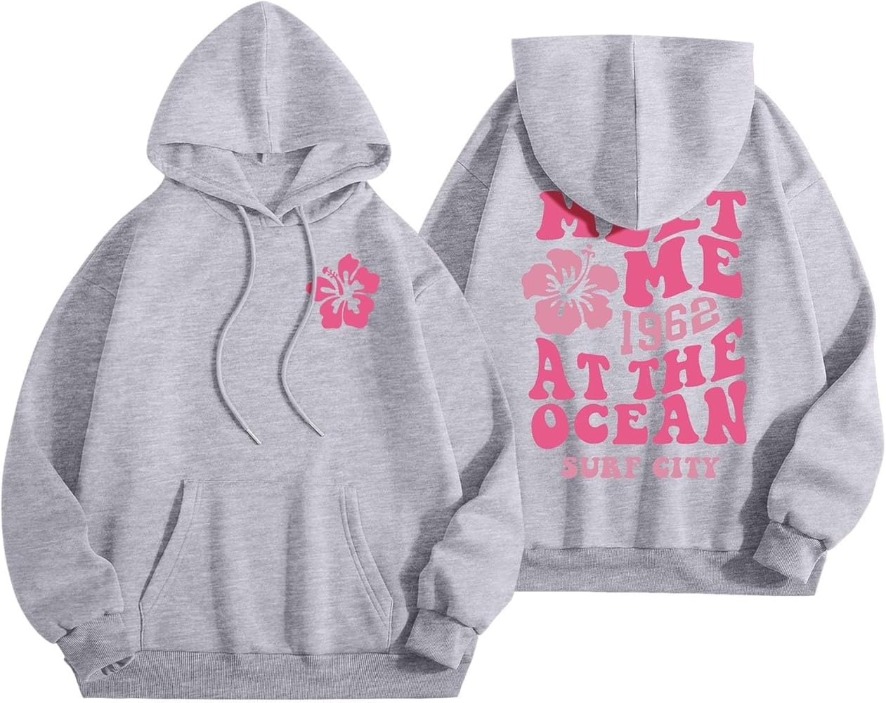 Sweatshirts for Teen Girls Long Sleeve Letter Print Casual Graphic Hoodies Drawstring Pullover Oversized Sweatshirts