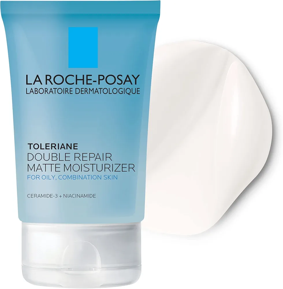 La Roche-Posay Toleriane Double Repair Matte Daily Face Moisturizer, For Oily Skin with Ceramide and Niacinamide for All Skin Tones, Oil Free, Non-Comedogenic