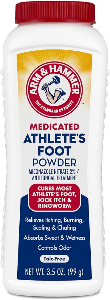 Arm & Hammer Athlete's Foot Powder - Antifungal Treatment for Feet with Baking Soda - Relieves Itching, Burning, and Odor - Clinically Proven Formula - 3.5 oz