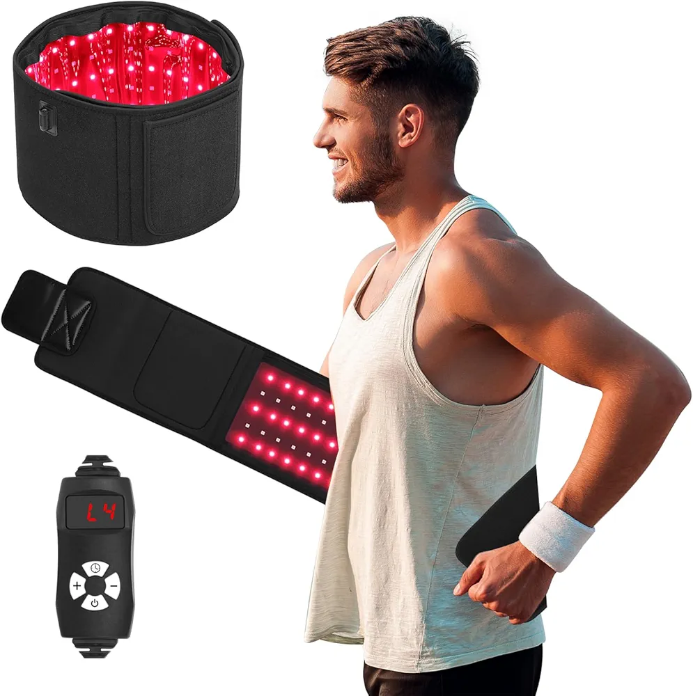 Red Light Therapy Wrap Device for Body Red 660nm & 850nm Near Infrared Light Therapy Belt 105pcs LEDs Light Mat with Flexible Wearable for Pain Relief (Black)