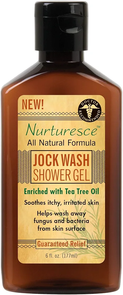 PediFix Nurturesce Jock Wash Shower Gel, 6 Fluid Ounce - Tea Tree Oil Enriched, Soothes Itchy Irritated Skin