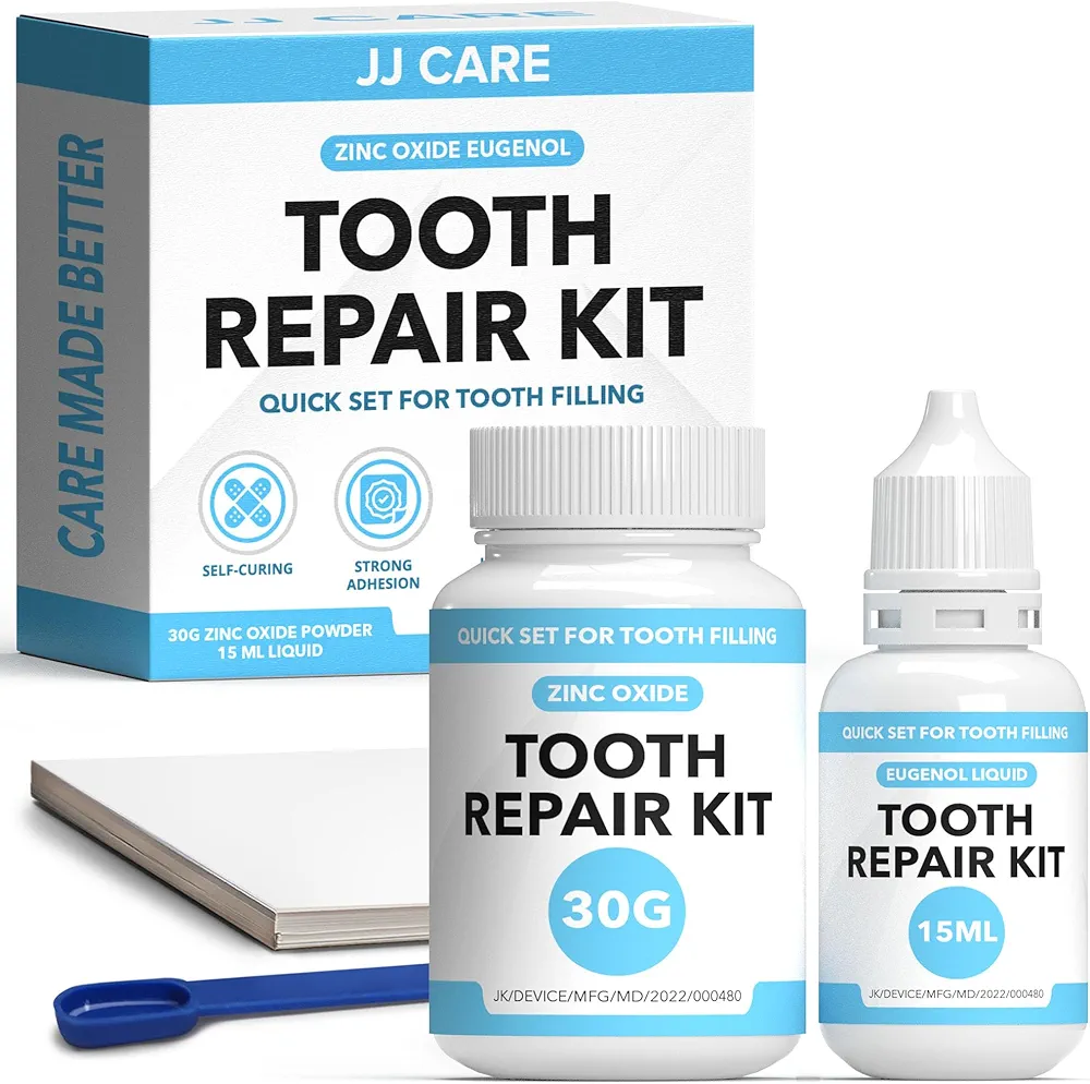 JJ CARE Tooth Repair Kit, Dental Care Kit Repair for Broken Teeth, Temporary Tooth Filling for Broken Chipped Teeth, Missing Teeth, Crown Fillings & Bridges