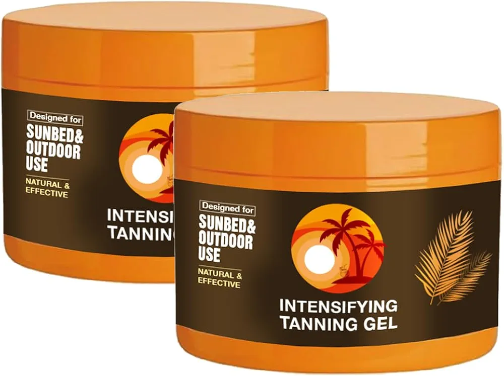 2Pack Luxury Intensive Tanning Gel - Natural Tanning Accelerator Cream Gel for Sunbeds & Outdoor Sun 300ml,10oz