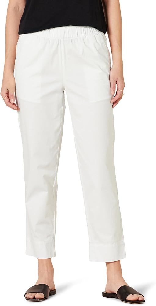 Amazon Essentials Women's Stretch Cotton Pull-on High Rise Relaxed-Fit Ankle Length Pant