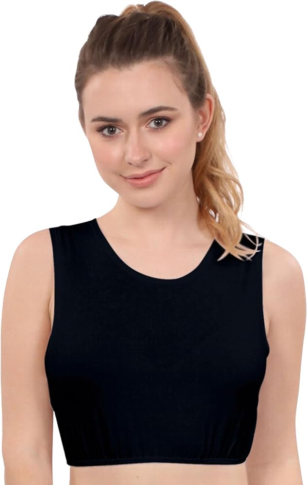 Kosher Casual Modest High Neck Crop Tank, Women’s Sleeveless Full Shoulder Top