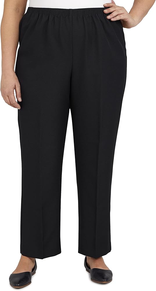 Alfred Dunner Womens Plus-Size Solid Short Pant, Black, 26