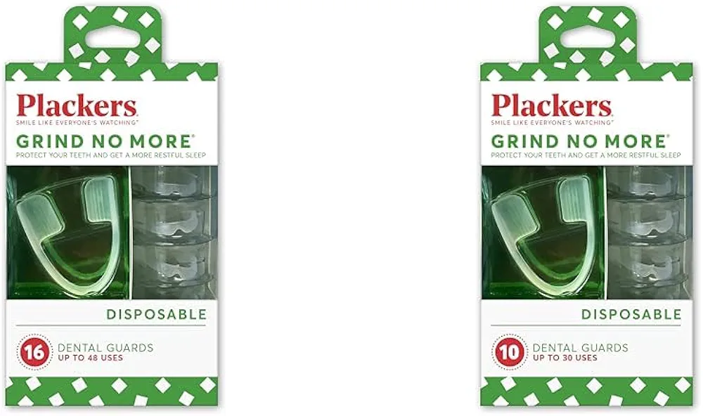 Plackers Grind No More Night Guard 16 Count & 10 Count, Nighttime Teeth Protection, Disposable Dental Guards