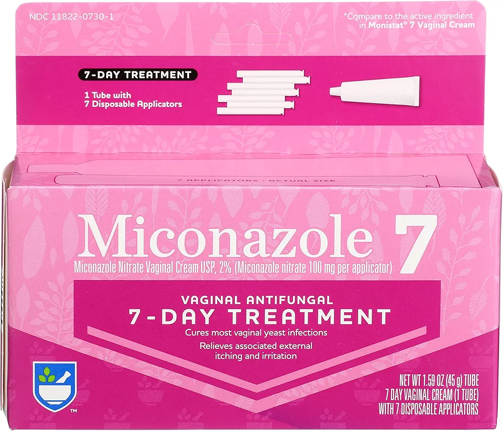 Rite Aid Miconazole 7, Miconazole Nitrate Vaginal Cream, USP 2% | 7 Day Treatment | Antifungal Cream | Feminine Care | Yeast Infection Treatment for Women | Female Hygiene Products | Feminine Itch