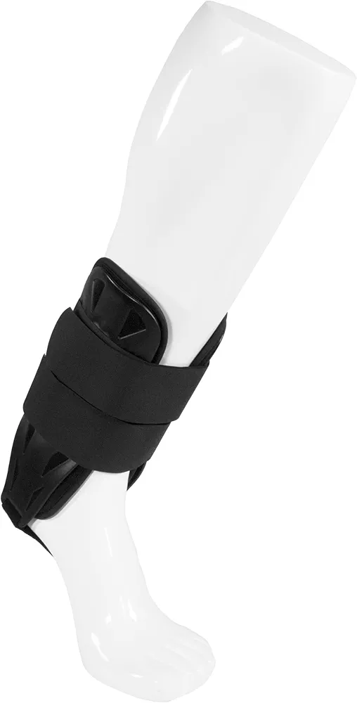 OTC Hinged Ankle Stabilizer, Adjustable Stirrup Brace with Rigid Stays for Sprains and Injuries, Walker Boot Transition, Black, Large