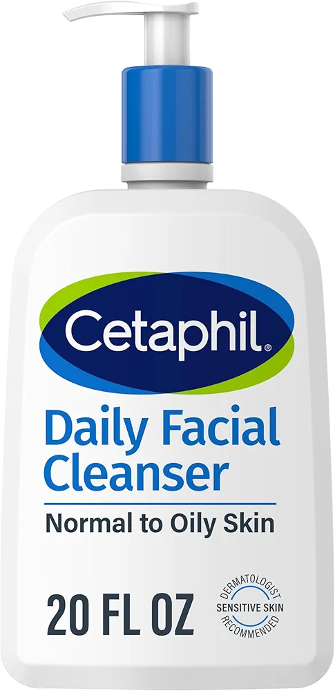 Cetaphil Face Wash, Daily Facial Cleanser for Sensitive, Combination to Oily Skin, NEW 20 oz, Gentle Foaming, Soap Free, Hypoallergenic