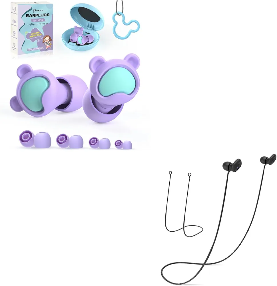 Kids Ear Plugs + Ear Plugs Connector Cord