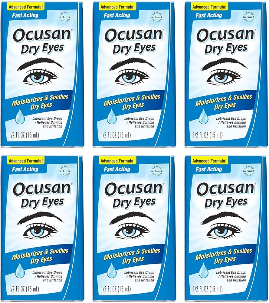 Eye Drops for Dry Eyes - Lubricating Artificial Tears to Relieve Painful Dry Eyes - 0.5 FL OZ (6 Pack)