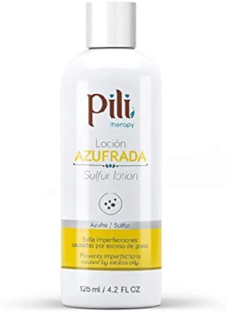 Pili Sulfur Lotion. Helps control oily skin. For face and body. 4.2 fl.oz.