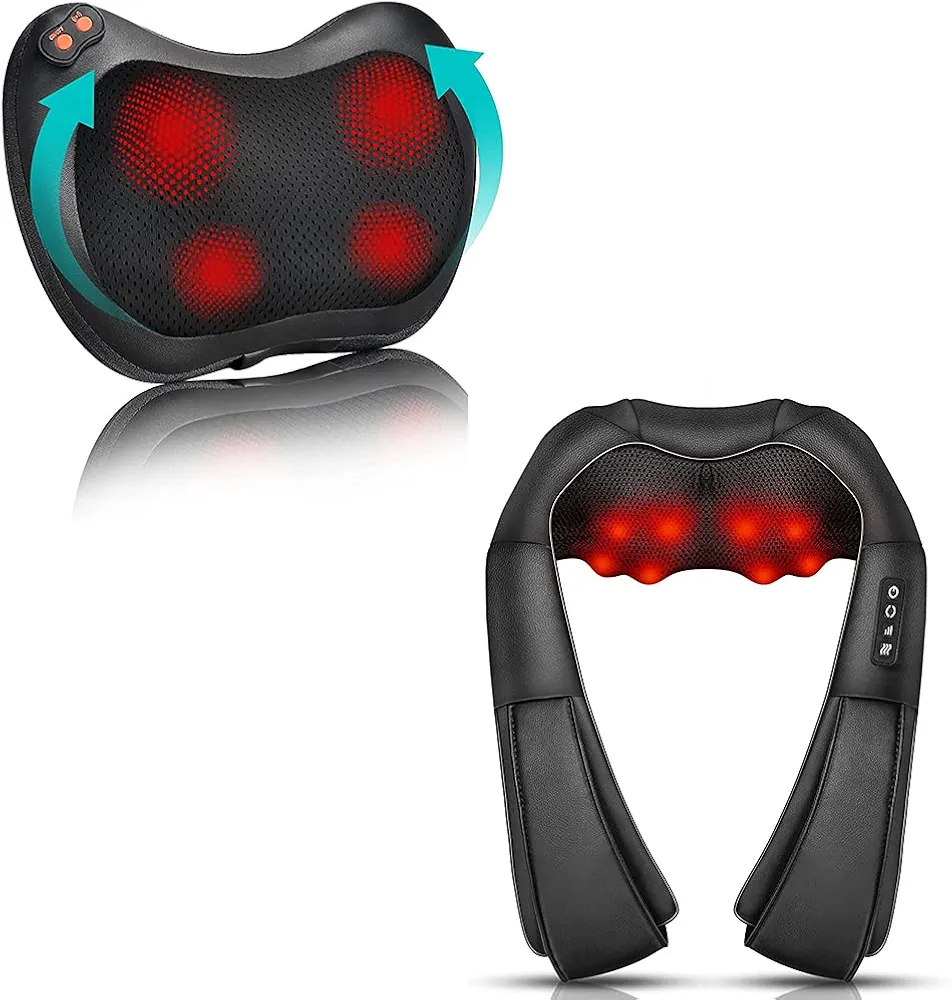 Back Massager, Shiatsu Neck Massager with Heat, Electric Back Massager for Shoulder, Back, Leg, Deep Tissue Kneading Massage to Relief Muscles, Massage Pillow Gift for Mom/Dad/Women/Men