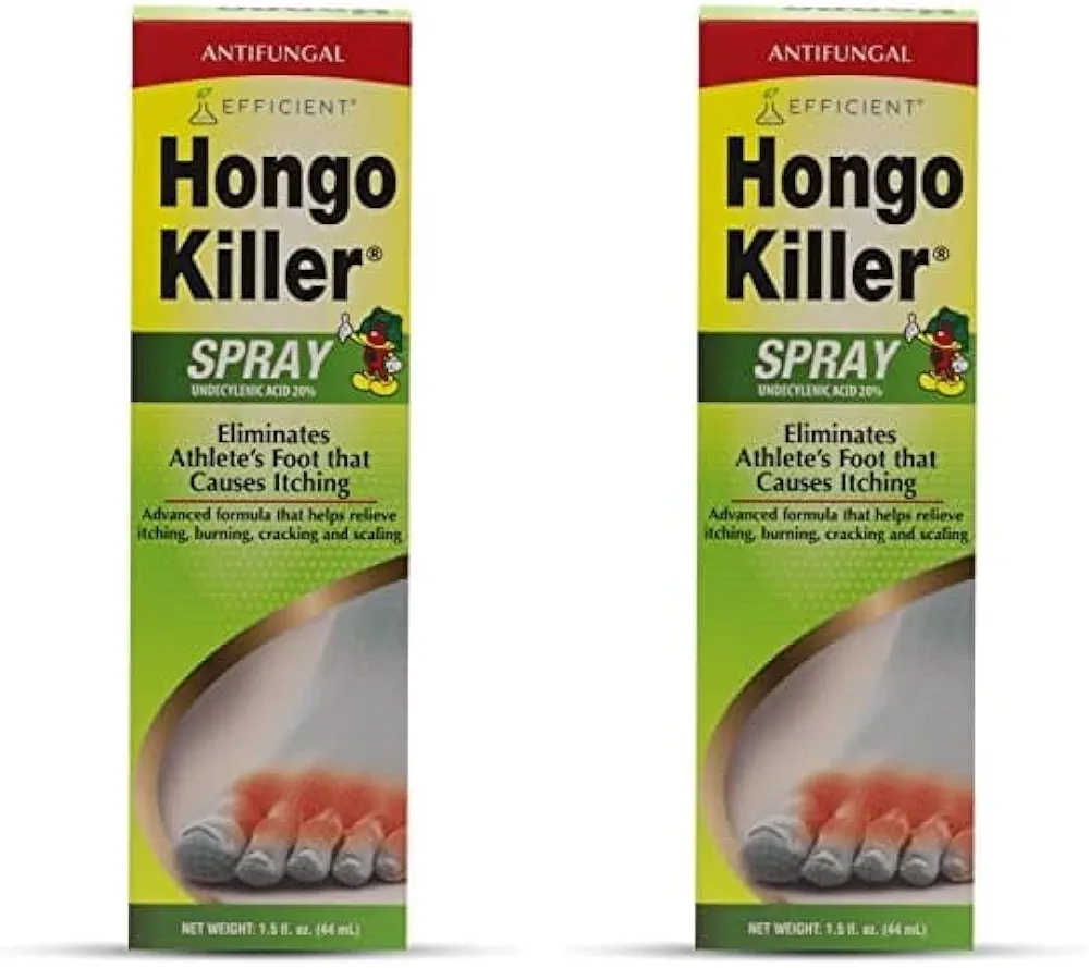 HONGO KILLER Antifungal Spray, Athlete's Foot Treatment, 1.50 Fl Oz, Bottle (Pack of 2)