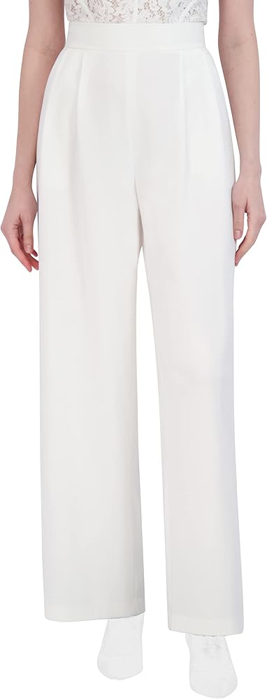 BCBGMAXAZRIA Women's High Waisted Wide Leg Pant Belt Loop Pleated Trouser