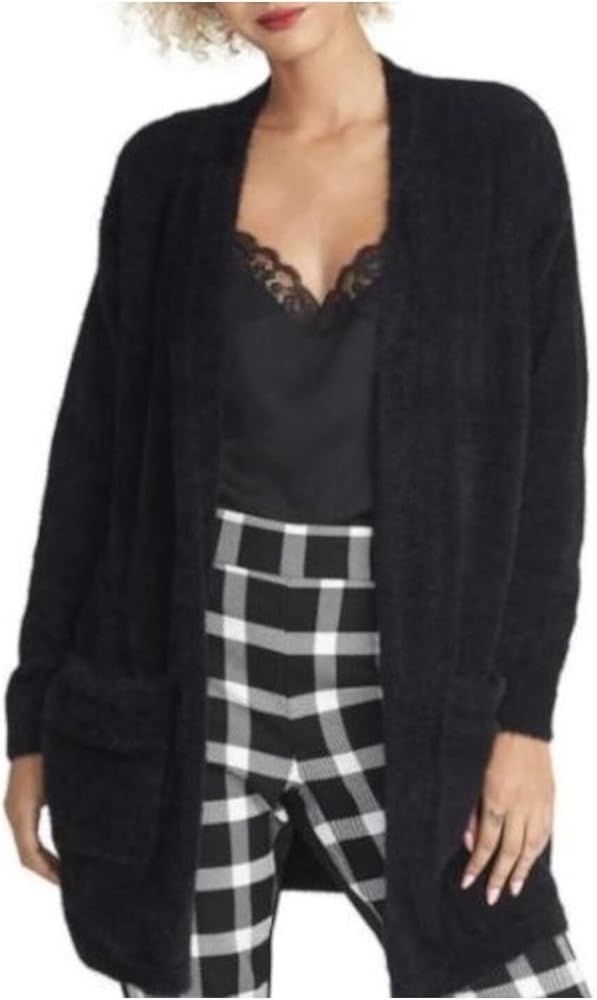 Rachel Rachel Roy Fuzzy Cardigan Sweater Black Small