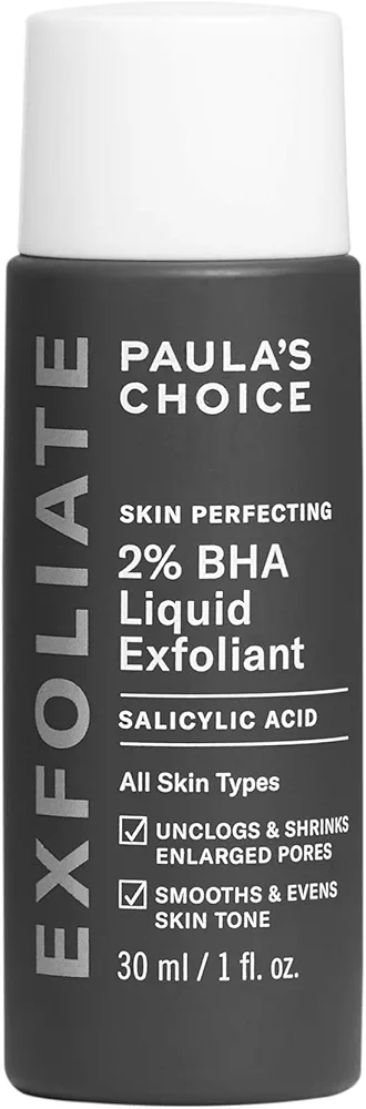 Paula's Choice Skin Perfecting 2% BHA Liquid Salicylic Acid Exfoliant, Gentle Facial Exfoliator for Blackheads, Large Pores, Wrinkles & Fine Lines, Travel Size, 1 Fluid Ounce