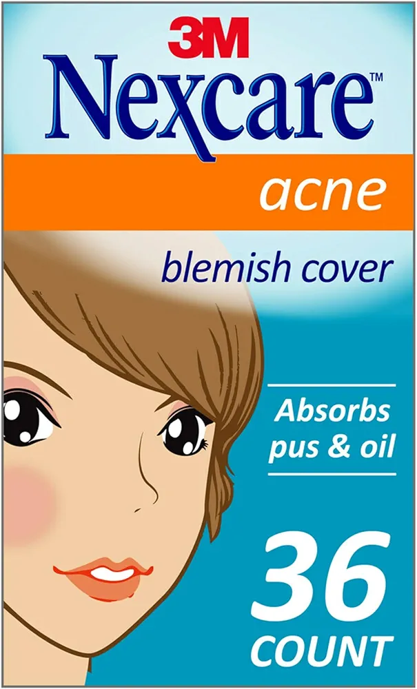 Nexcare Acne Cover, Skin Cover Absorbs Pus and Oil From Clogged Pores, Suitable Skincare for Most Skin Types - 36 Acne Covers