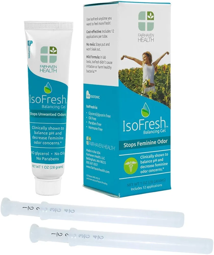 Fairhaven Health IsoFresh Vaginal pH Balance Gel for Women | Stop Feminine Odor | Yeast Balance with Naturally Derived Ingredients | Water Based | Made Without Parabens | 12 Applications