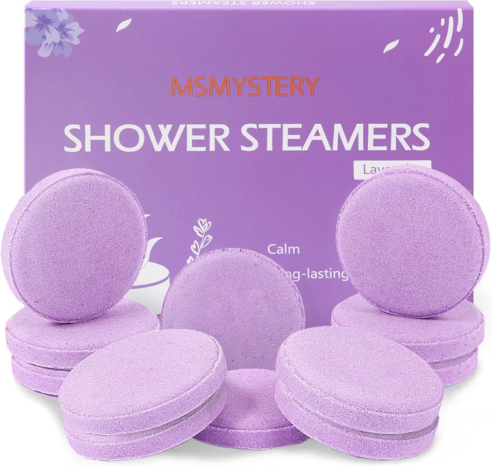 Lavender Shower Steamers Aromatherapy 12 Packs, Shower Tablets with Lavender Essential Oils for Relaxation, Calming Shower Bombs, Luxury Self Care Birthday Gifts for Women Men