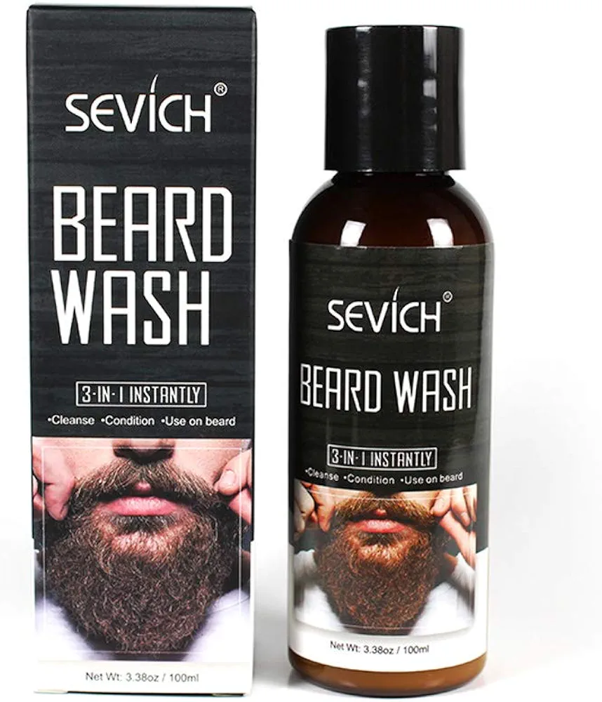 SEVICH Instantly Beard Wash & Beard Care Conditioner Kit - Natural Tea Extract Oil Strengthens Beard Growth, Daily Beard Clean Cream, Light Scent,3.38oz