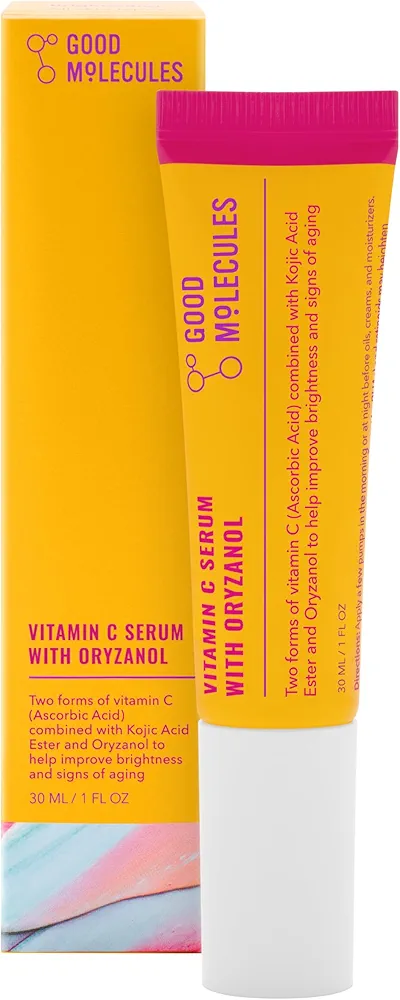 Good Molecules Vitamin C Serum with Oryzanol - Facial Serum for Firm, Youthful, Even Skin Tone - Collagen Production, Anti-Aging, and Skin Repair