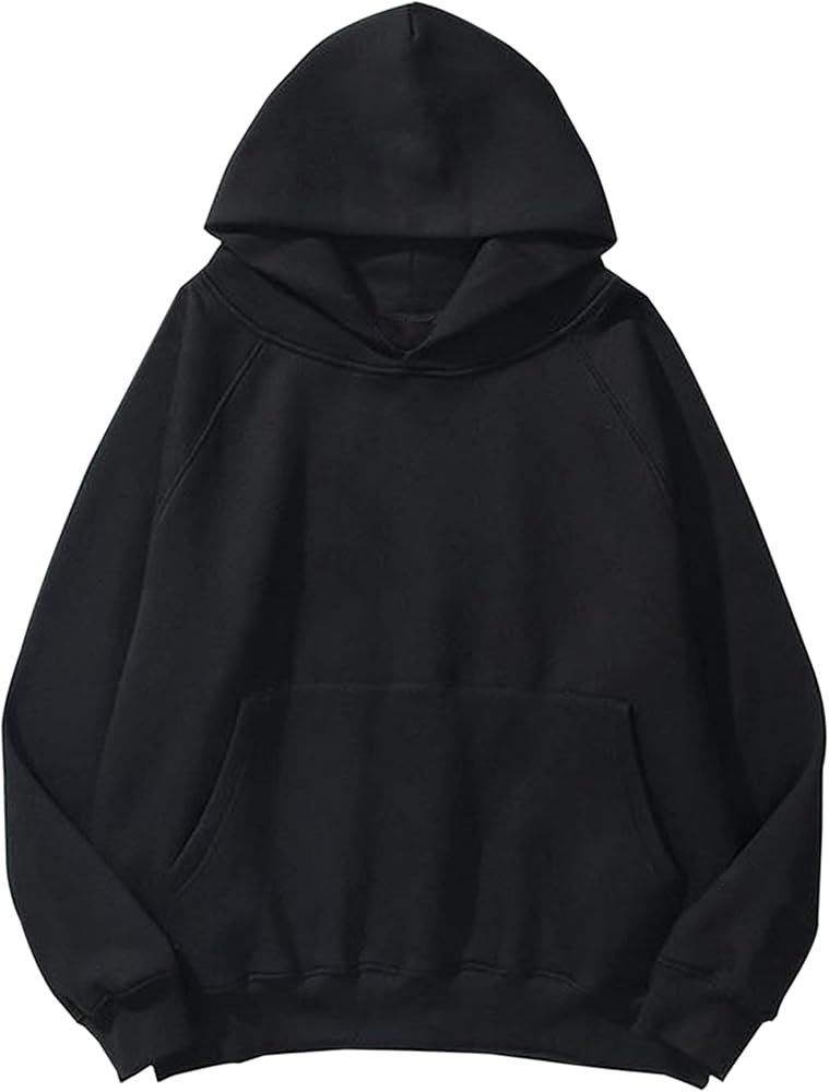 SAFRISIOR Oversized Hoodies for Women and Men Couples Fleece Basic Solid Hooded Sweatshirt Pullover Jackets