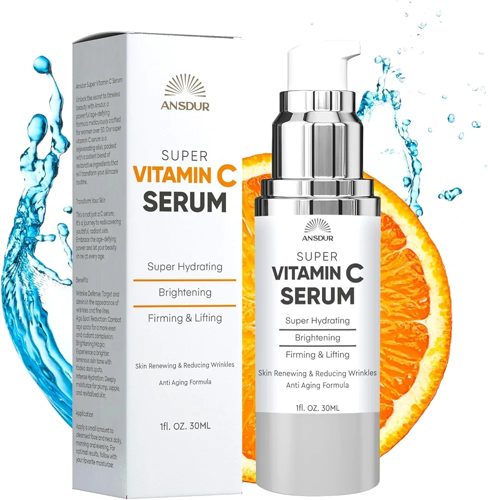 Super Vitamin C Serum for Women over 70: Hyaluronic Acid Serum for Face, Dark Spot Remover and Wrinkle Reduction - Lifting, Smoothing, Moisturizing, All in One Skin Care Formula, 1 fl oz