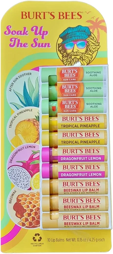 Burt's Bees Soak Up the Sun Lip Balm Variety,10 Count (Pack of 1)