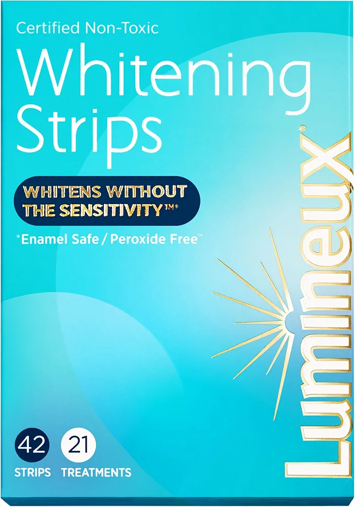 Lumineux Teeth Whitening Strips 21 Treatments – Peroxide Free - Enamel Safe for Whiter Teeth - Whitening Without The Sensitivity - Dentist Formulated and Certified Non-Toxic - Sensitivity Free